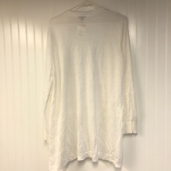 Talbots Women's White Cardigan Sweater Open Front Lightweight XL Petite NWT - Picture 5 of 5